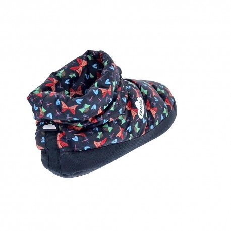 Pantuflas Nuvola zapatos Mujer modelo Boot Home Printed Farfalla Negro 