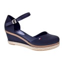 Sandalias Tommy Hilfiger zapatos Mujer modelo Toe Mid Wedge Negro 