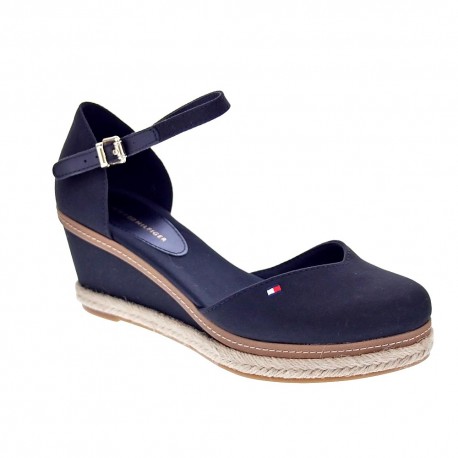 Sandalias Tommy Hilfiger zapatos Mujer modelo Toe Mid Wedge Negro 