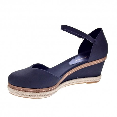 Sandalias Tommy Hilfiger zapatos Mujer modelo Toe Mid Wedge Negro 
