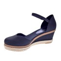 Sandalias Tommy Hilfiger zapatos Mujer modelo Toe Mid Wedge Negro 