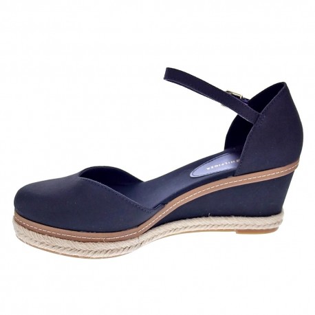 Sandalias Tommy Hilfiger zapatos Mujer modelo Toe Mid Wedge Negro 