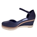 Sandalias Tommy Hilfiger zapatos Mujer modelo Toe Mid Wedge Negro 