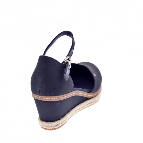 Sandalias Tommy Hilfiger zapatos Mujer modelo Toe Mid Wedge Negro 