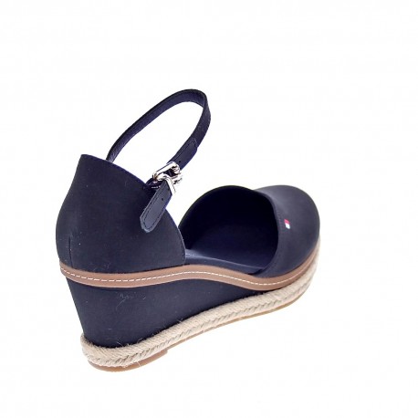 Sandalias Tommy Hilfiger zapatos Mujer modelo Toe Mid Wedge Negro 