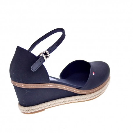 Sandalias Tommy Hilfiger zapatos Mujer modelo Toe Mid Wedge Negro 