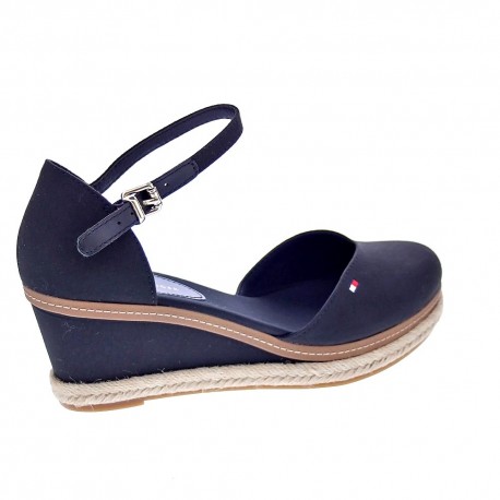 Sandalias Tommy Hilfiger zapatos Mujer modelo Toe Mid Wedge Negro 