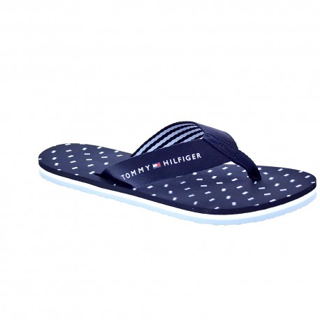 Chanclas Tommy Hilfiger zapatos Mujer modelo Th Flags Flat Azul 