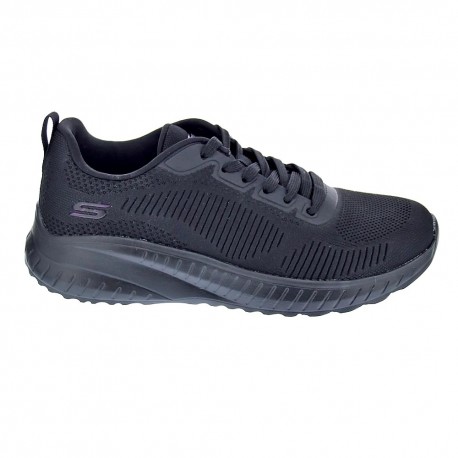 Zapatillas Skechers zapatos Mujer modelo Bobs Squad Negro Cordón