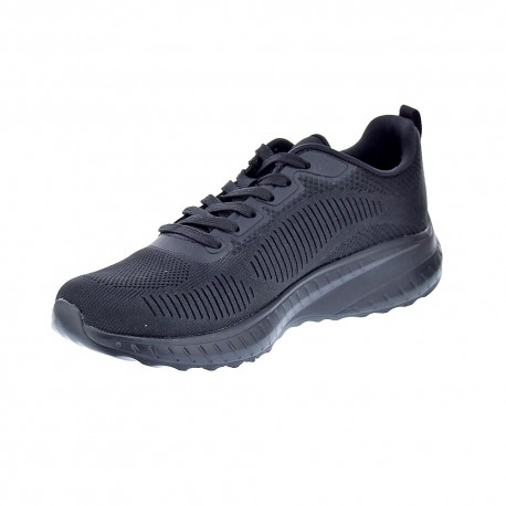 Zapatillas Skechers zapatos Mujer modelo Bobs Squad Negro Cordón