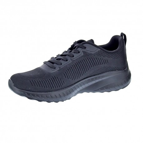 Zapatillas Skechers zapatos Mujer modelo Bobs Squad Negro Cordón