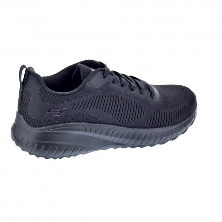 Zapatillas Skechers zapatos Mujer modelo Bobs Squad Negro Cordón