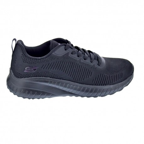 Zapatillas Skechers zapatos Mujer modelo Bobs Squad Negro Cordón