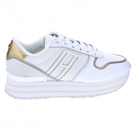 Zapatillas Tommy Hilfiger zapatos Mujer modelo Mesh Flatform Blanco 