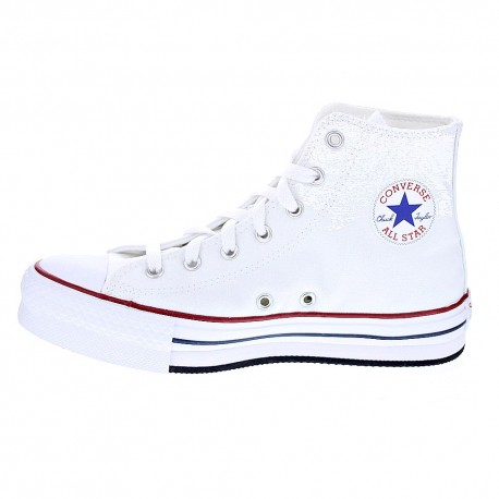 Zapatillas botas Converse zapatos Niño modelo Chuck Taylor All Star Plataforma Blanco Cordón