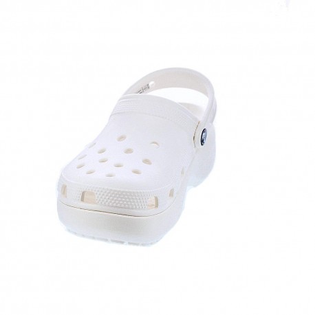 Zuecos Crocs zapatos Mujer modelo Classic Platform Blanco 