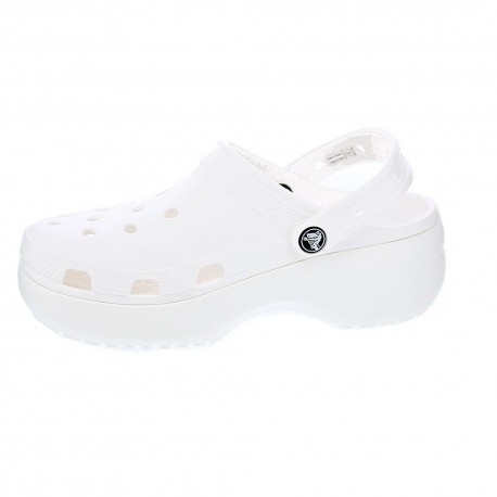 Zuecos Crocs zapatos Mujer modelo Classic Platform Blanco 