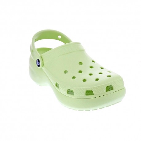 Zuecos Crocs zapatos Mujer modelo Classic Plarform Verde 