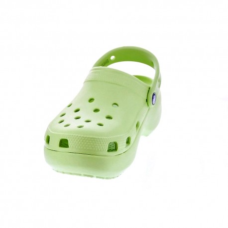 Zuecos Crocs zapatos Mujer modelo Classic Plarform Verde 