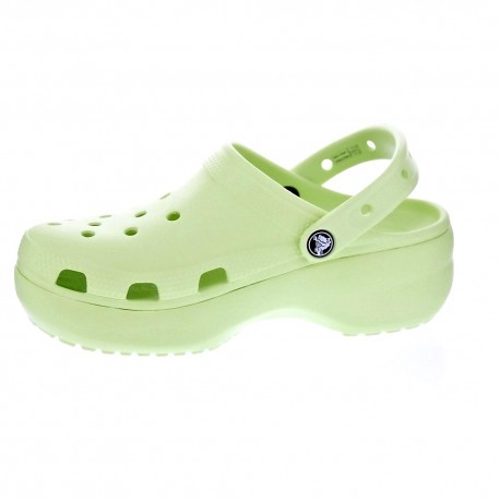 Zuecos Crocs zapatos Mujer modelo Classic Plarform Verde 