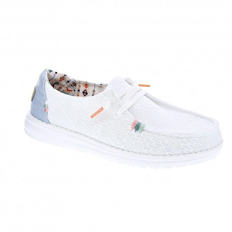 Mocasines Hey Dude zapatos Mujer modelo Wendy Blanco 