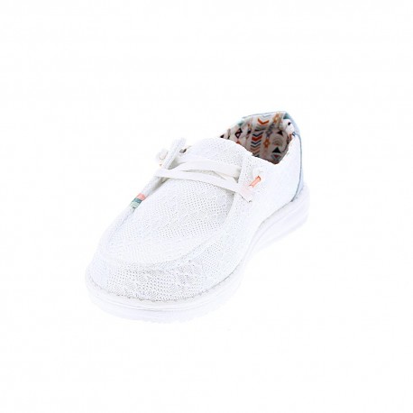 Mocasines Hey Dude zapatos Mujer modelo Wendy Blanco 