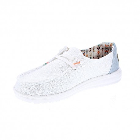 Mocasines Hey Dude zapatos Mujer modelo Wendy Blanco 