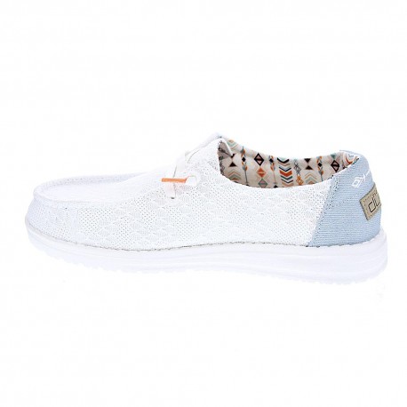 Mocasines Hey Dude zapatos Mujer modelo Wendy Blanco 