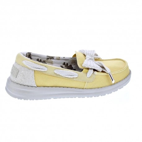 Mocasines Hey Dude zapatos Mujer modelo Effie Bay Amarillo 