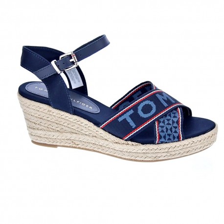 Sandalias Tommy Hilfiger zapatos Mujer modelo Webbing Low Azul 