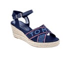 Sandalias Tommy Hilfiger zapatos Mujer modelo Webbing Low Azul 