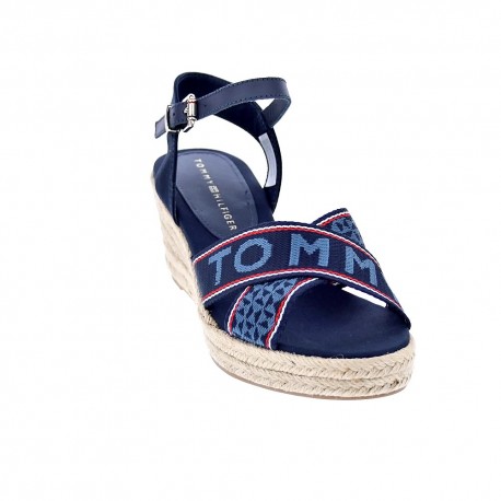 Sandalias Tommy Hilfiger zapatos Mujer modelo Webbing Low Azul 