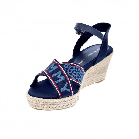 Sandalias Tommy Hilfiger zapatos Mujer modelo Webbing Low Azul 