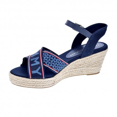 Sandalias Tommy Hilfiger zapatos Mujer modelo Webbing Low Azul 
