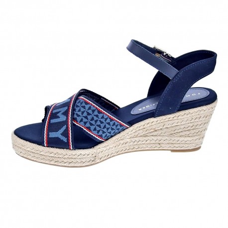 Sandalias Tommy Hilfiger zapatos Mujer modelo Webbing Low Azul 