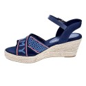Sandalias Tommy Hilfiger zapatos Mujer modelo Webbing Low Azul 