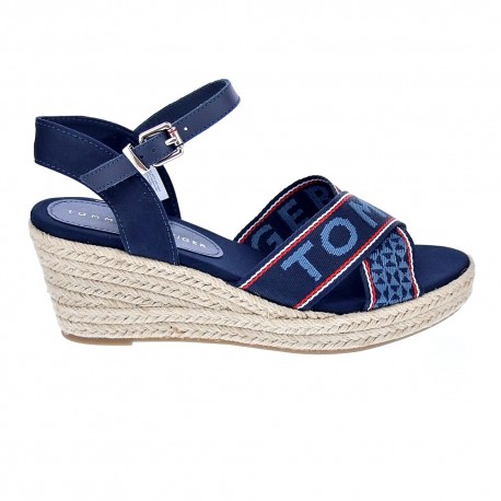 Sandalias Tommy Hilfiger zapatos Mujer modelo Webbing Low Azul 