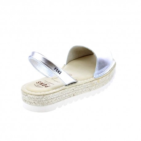 Abarcas menorquinas Avarca Pons zapatos Mujer modelo 116F Plata 