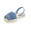 Abarcas menorquinas Avarca Pons zapatos Mujer modelo 116F Azul 