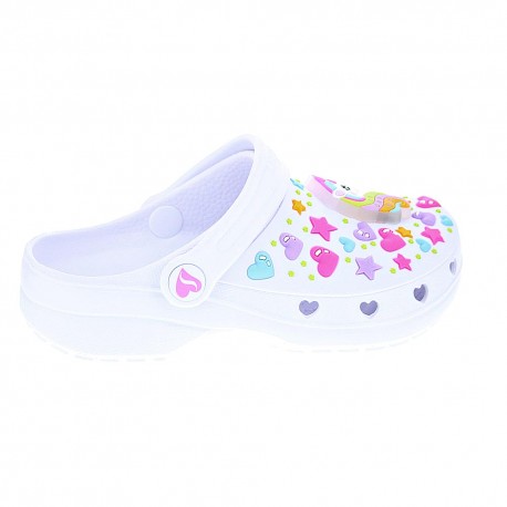Zuecos Skechers zapatos Niño modelo Heart Charmer Blanco 