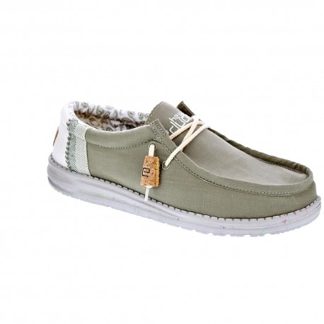 Mocasines Hey Dude zapatos Hombre modelo Wally Linen Gris 