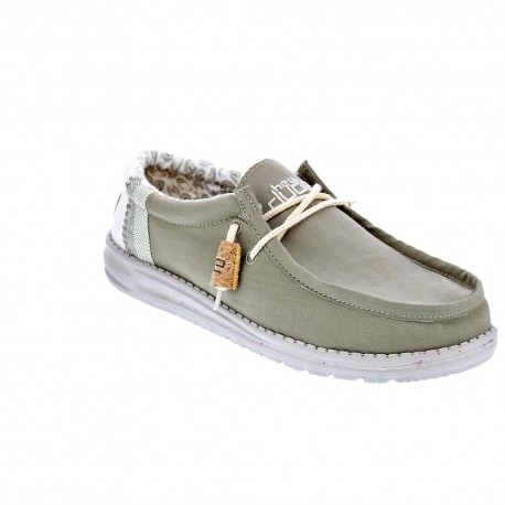 Mocasines Hey Dude zapatos Hombre modelo Wally Linen Gris 