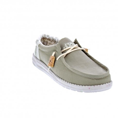 Mocasines Hey Dude zapatos Hombre modelo Wally Linen Gris 