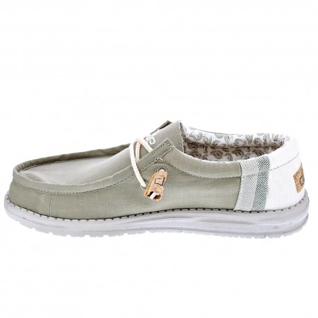 Mocasines Hey Dude zapatos Hombre modelo Wally Linen Gris 