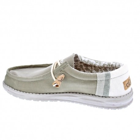 Mocasines Hey Dude zapatos Hombre modelo Wally Linen Gris 