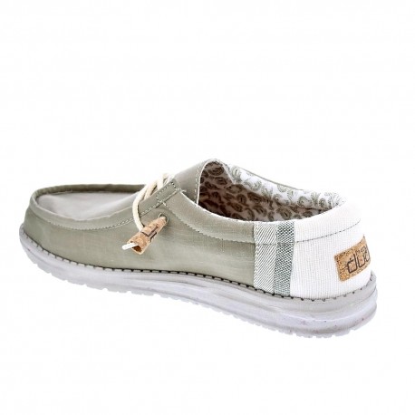 Mocasines Hey Dude zapatos Hombre modelo Wally Linen Gris 