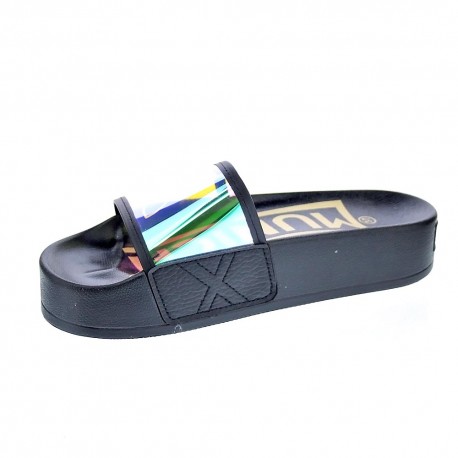 Chanclas Munich zapatos Mujer modelo Platform Iridescent Negro 
