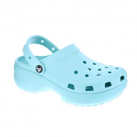 Zuecos Crocs zapatos Mujer modelo Classic Platform Azul 
