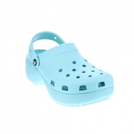 Zuecos Crocs zapatos Mujer modelo Classic Platform Azul 