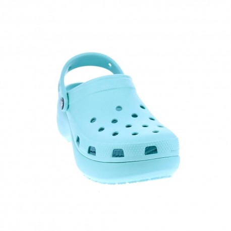 Zuecos Crocs zapatos Mujer modelo Classic Platform Azul 